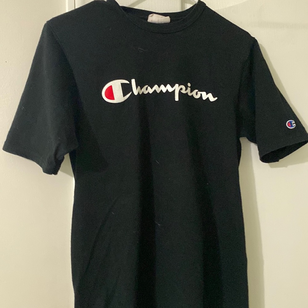 Black champion tee shirt